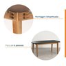 Mesa de Jantar 6 Lugares 180cm com Tampo MDF e Vidro Tangará CabeCasa MadeiraOriginals - 5