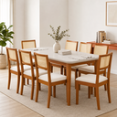 Ver imagem 5 de Mesa de Jantar 8 Lugares 210cm com Tampo MDF e Vidro Tangará CabeCasa MadeiraOriginals Marrom