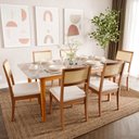 Ver imagem 4 de Mesa de Jantar 8 Lugares 210cm com Tampo MDF e Vidro Tangará CabeCasa MadeiraOriginals Marrom