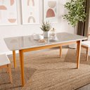 Ver imagem 1 de Mesa de Jantar 8 Lugares 210cm com Tampo MDF e Vidro Tangará CabeCasa MadeiraOriginals Marrom