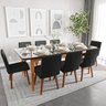 Mesa de Jantar 8 Lugares 210cm com Tampo MDF e Vidro Tangará CabeCasa MadeiraOriginals - 2