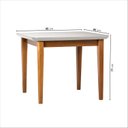 Ver imagem 3 de Mesa de Jantar Quadrada 4 Lugares 95cm Tampo MDF e Vidro Tangará CabeCasa MadeiraOriginals Marrom