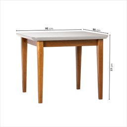 Mesa de Jantar Quadrada 4 Lugares 95cm Tampo MDF e Vidro Tangará CabeCasa MadeiraOriginals - 3 Mesa de Jantar Quadrada 4 Lugares 95cm Tampo MDF e Vidro Tangará CabeCasa MadeiraOriginals - 3