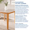 Mesa de Jantar Quadrada 4 Lugares 95cm Tampo MDF e Vidro Tangará CabeCasa MadeiraOriginals - 6