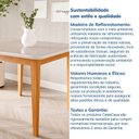 Ver imagem 6 de Mesa de Jantar Quadrada 4 Lugares 95cm Tampo MDF e Vidro Tangará CabeCasa MadeiraOriginals Marrom