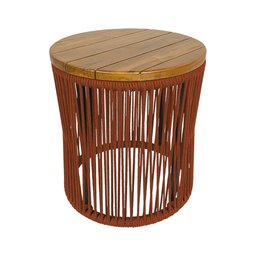 Puff Lyon Alumínio Corda Náutica Terracota - 1