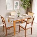 Ver imagem 2 de Mesa de Jantar 4 Lugares 130cm com Tampo MDF e Vidro Tangará CabeCasa MadeiraOriginals
