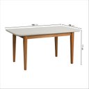 Ver imagem 3 de Mesa de Jantar 4 Lugares 130cm com Tampo MDF e Vidro Tangará CabeCasa MadeiraOriginals Marrom