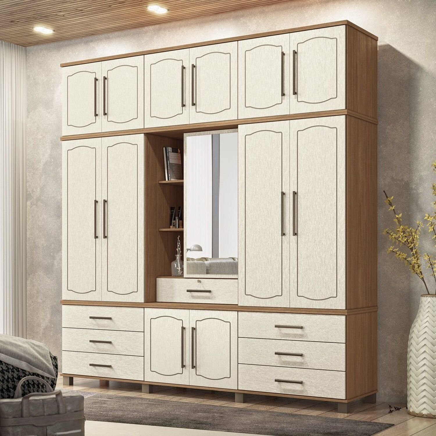 Guarda Roupa 13 Portas 7 Gavetas Contemporâneo | MadeiraMadeira