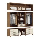 Ver imagem 5 de Guarda Roupa 13 Portas 7 Gavetas Contemporâneo Off White/Jatobá/Areia