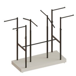Expositor Arara De Centro Modelo Robust 8 Braços Base Em MDF Comac Branco/Preto - 1