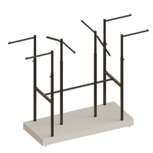 Expositor Arara De Centro Modelo Robust 8 Braços Base Em MDF Comac Branco/Preto