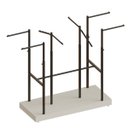 Ver imagem 1 de Expositor Arara De Centro Modelo Robust 8 Braços Base Em MDF Comac Branco/Preto