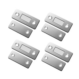 Kit 4 Chapinhas Magnética Prata Imã Manter Porta Armário Gaveta Fechada Facil Negocio Importadora Gx - 1