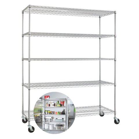 Estante Aço 5 Prateleiras Cromada Aramada Members Mark