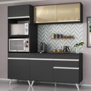 Ver imagem 3 de Armário de Cozinha Compacta 182cm Veneza Multimóveis V3695 Preto/Branco