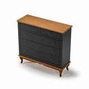 Ver imagem 3 de Cômoda Clássico Pés Luiz Vx 5 Gavetas Preto - Imbuia