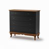 Cômoda Clássico Pés Luiz Vx 5 Gavetas Preto - Imbuia - 4