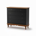 Ver imagem 4 de Cômoda Clássico Pés Luiz Vx 5 Gavetas Preto - Imbuia