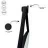 Espelho Redondo Adnet 45cm Moldura e Alça Couro Preto + Suporte Lyo - 2