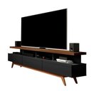 Ver imagem 2 de Rack Retrô Tv até 72 Polegadas Pés de Madeira 3 Gavetas 4 Nichos Vivare Wood 1.80:black/freijó