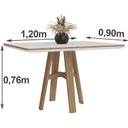 Ver imagem 3 de Mesa para Sala de Jantar 120x90cm Ágata Marrom/Branco