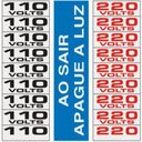 Ver imagem 1 de 3 Placas de Alumíno Auto-Adesiva 15x15 Ao Sair Apague a Luz / 110v / 220v - 120 AH - SINALIZE PLACA