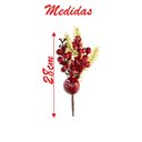 Ver imagem 2 de Kit 8 Ramo Frutas Vermelhas Artificial Decoração Natal 28cm