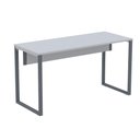 Ver imagem 1 de Mesa Escritório P25 Tub Pandin 134 Cm (larg) Tampo Mdp Cinza Pé Aço Tubular Grafito