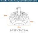 Ver imagem 2 de Base para Ombrelone Central Fratini Quadrado em Plástico (hdpe) Cor Preto