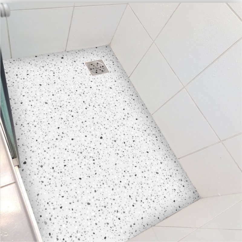 Adesivo piso box granilite Terrazzo cinza antiderrapante - 1,20 x 1,50 metros