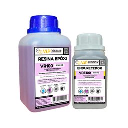 Resina Epóxi + Endurecedor Vr100 Uv 0,750kg Baixa Espessura - 3