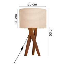 Abajur Luminária de Mesa Sala Quarto com Cúpula Paris - Bege - 3