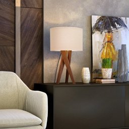 Abajur Luminária de Mesa Sala Quarto com Cúpula Paris - Bege - 1