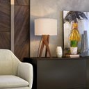 Ver imagem 1 de Abajur Luminária de Mesa Sala Quarto com Cúpula Paris - Bege