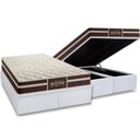 Ver imagem 1 de Cama Box Baú King: Colchão Anatômico Probel Guarda Costas Extra Firme + Base Crc Courano White (