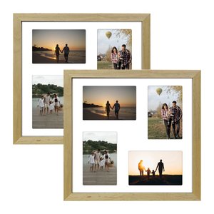 Kit 2 Quadros Porta Retrato Foto 10x15 Paspatur Branca 30x30