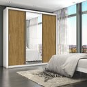 Ver imagem 1 de Guarda Roupa Casal 4 Espelhos 3 Portas de Correr 4 Gavetas Max Plus Espresso Móveis