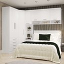 Ver imagem 1 de Quarto de Canto Queen com Guarda Roupas Cabeceira Alpes Luciane Móveis