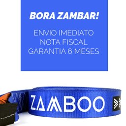Slackline Zamboo Kit ExtremeLine 30m x 50mm Azul Com Catraca Reforçada, BackUp e Protetores Suporta  - 8