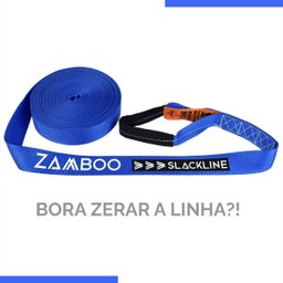 Slackline Zamboo Kit ExtremeLine 30m x 50mm Azul Com Catraca Reforçada, BackUp e Protetores Suporta  - 7