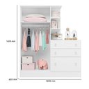 Ver imagem 3 de Berço Nacional 3540 e Guarda Roupa com Cômoda 4070 Doce Sonho Branco Brilho e Colchão Tend Tudo – Qm