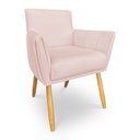 Ver imagem 4 de Kit 8 Poltronas Decorativa Leticia Suede Rosa Bebê Pés Palito Castanho - Pallazio
