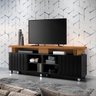 Bancada HB Móveis Briz 1.8 Para TV Até 70" Preto/Carvalho - 2