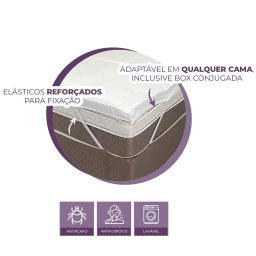 Pillow Top Viúva Dupla Face 200 Fios 6cm 700g/m² 128x188cm Branco - 9