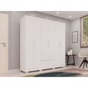 Ver imagem 6 de Guarda-roupa Casal 6 Portas 2 Gavetas Estrela Premium Salleto Branco
