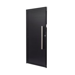 Porta de Alumínio Lambri 210x100cm Batente 4cm Ultra Ramassol Abertura Esquerda - 3 Porta de Alumínio Lambri 210x100cm Batente 4cm Ultra Ramassol Abertura Esquerda - 3