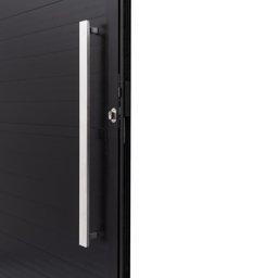 Porta de Alumínio Lambri 210x100cm Batente 4cm Ultra Ramassol Abertura Esquerda Preto - 2