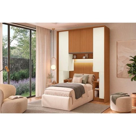 Quarto Modulado Solteiro Liga 5PÇS 6PTS QM31 Off Kappesberg