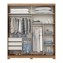 Ver imagem 4 de Guarda Roupa Solteiro 2 Portas 3 Gavetas Turin Bege/Nature/Off White